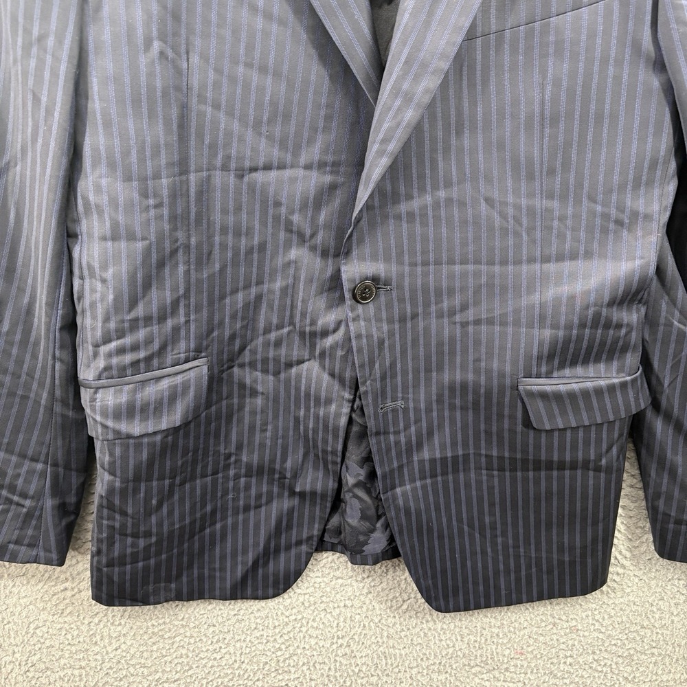 VERSACE Suit Navy Blue Pinstripe Wool Notch Lapel Italian Size 52  * - Picture 4 of 16